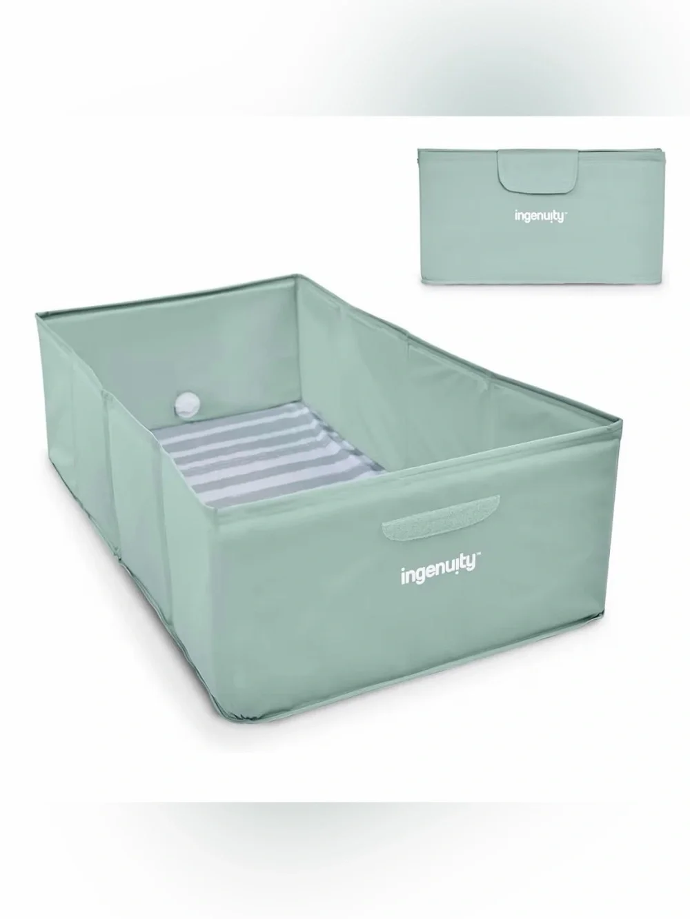 Ingenuity Tuckaway Toddler Folding Tub, Converts Shower to Tub - Green